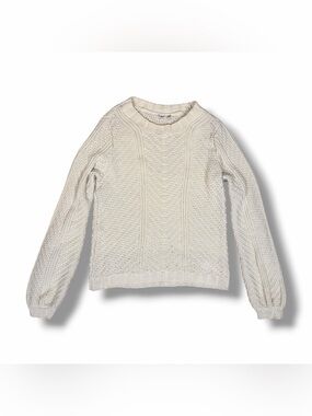 Faherty Ivory Beige Knit Long Sleeve Cali Boho Fall Sweater Sz XS